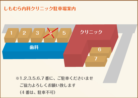 しもむら内科クリニック 駐車場案内